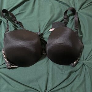 Cacique Black Satin and Lace Bra